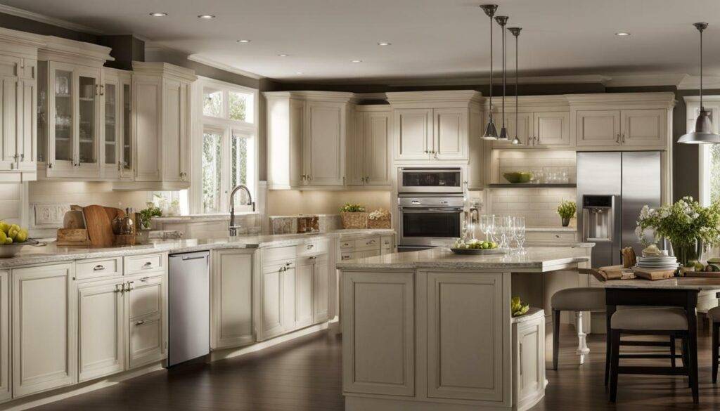 Wood kitchen cabinets painted in Canada
