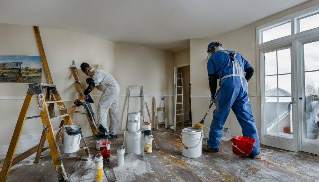 experienced painters painting a room