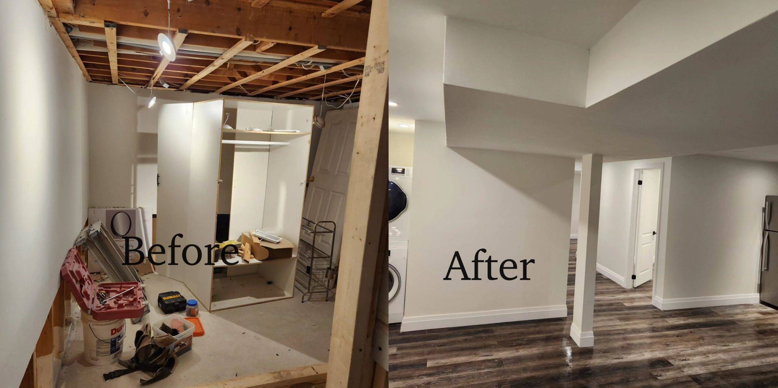 Before and After Basement Finishing